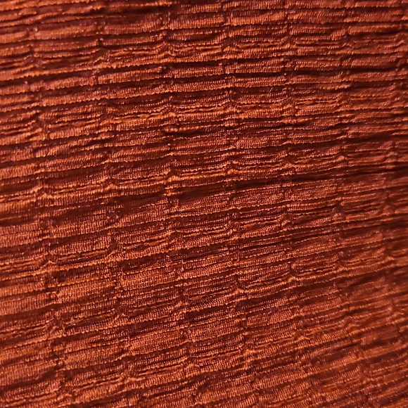 Chicos Rust Vneck Blouse With Long Knit Cuffs Sz 4 (XXL) - Picture 4 of 8